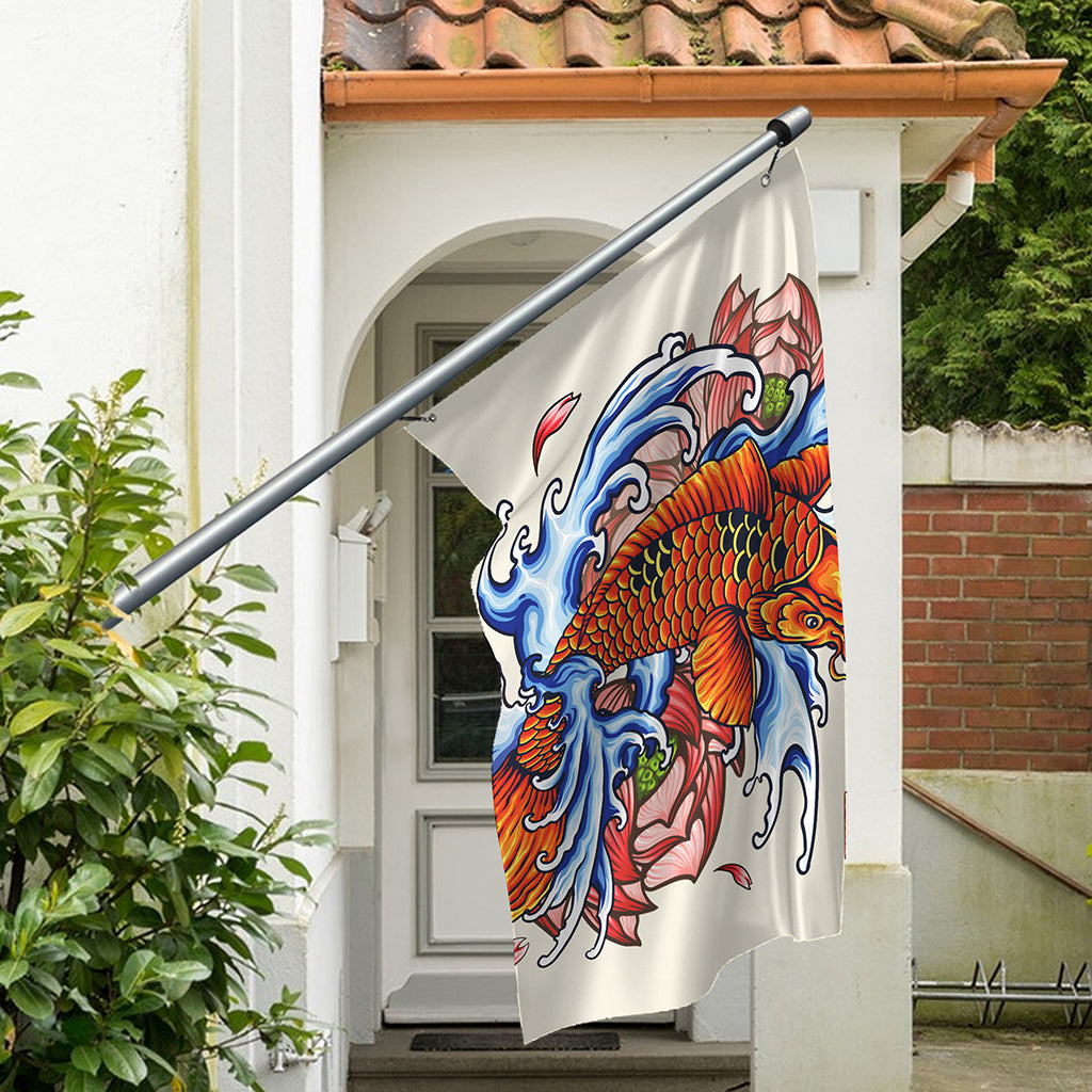 Japanese Koi Fish Tattoo Print Polyester Flag