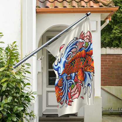 Japanese Koi Fish Tattoo Print Polyester Flag