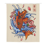 Japanese Koi Fish Tattoo Print Polyester Shower Curtain