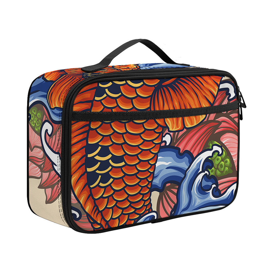 Japanese Koi Fish Tattoo Print Portable Lunch Bag