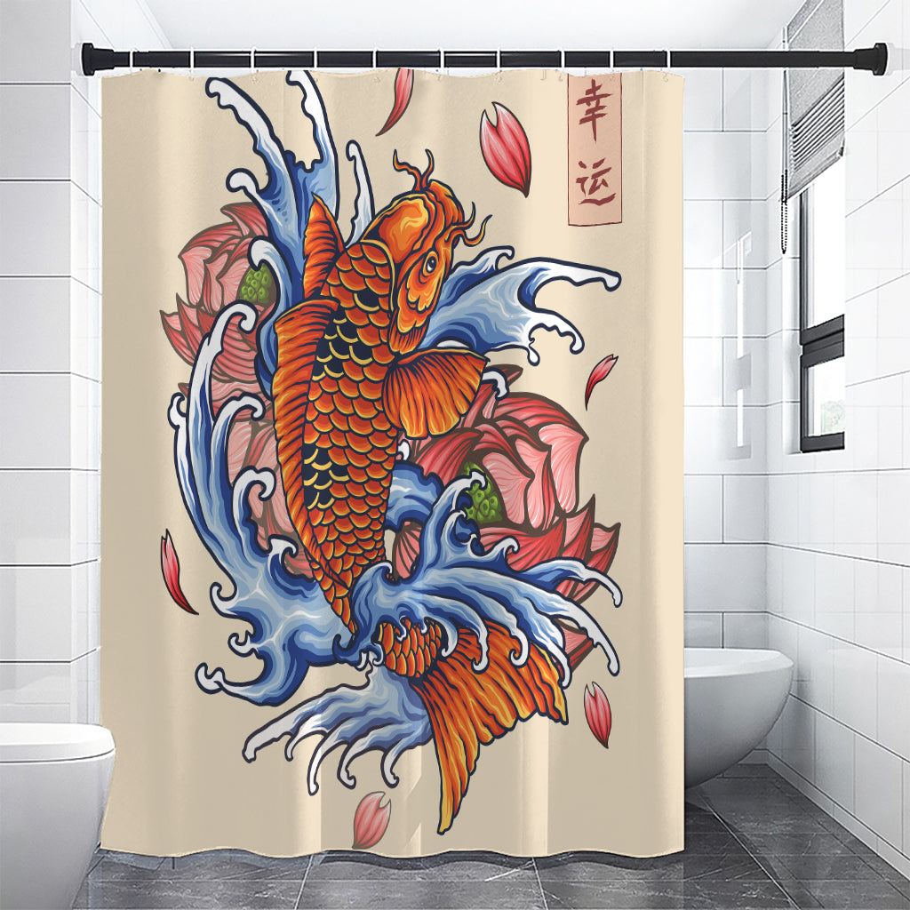 Japanese Koi Fish Tattoo Print Premium Shower Curtain