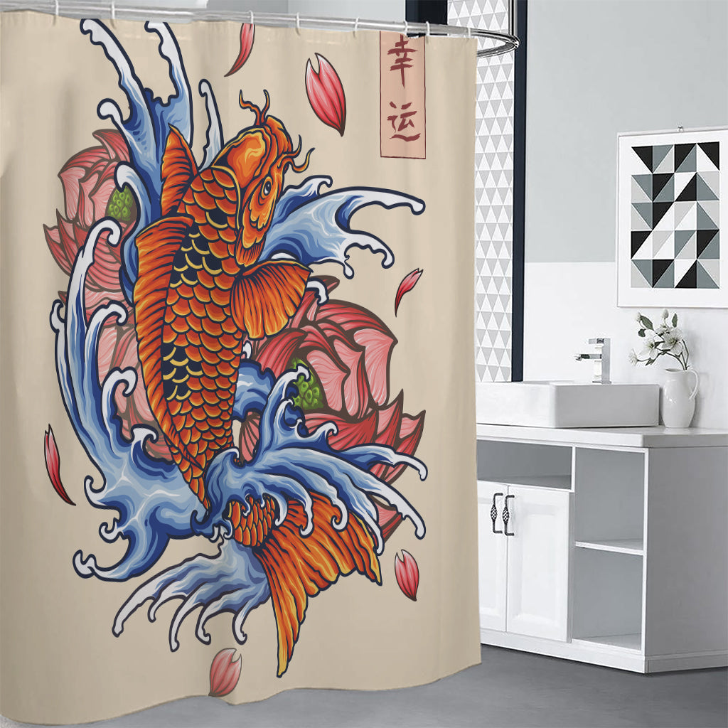 Japanese Koi Fish Tattoo Print Premium Shower Curtain