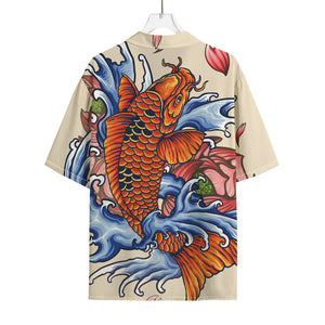 Japanese Koi Fish Tattoo Print Rayon Hawaiian Shirt