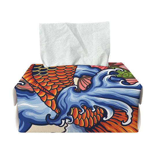 Japanese Koi Fish Tattoo Print Rectangle Tissue Box Cover
