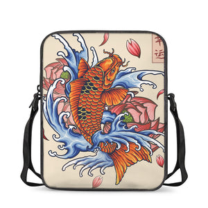 Japanese Koi Fish Tattoo Print Rectangular Crossbody Bag