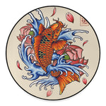 Japanese Koi Fish Tattoo Print Round Floor Mat
