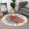 Japanese Koi Fish Tattoo Print Round Rug