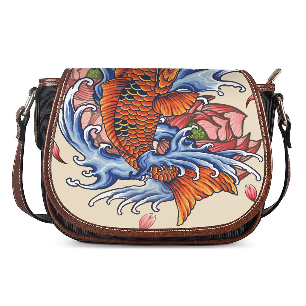 Japanese Koi Fish Tattoo Print Saddle Bag