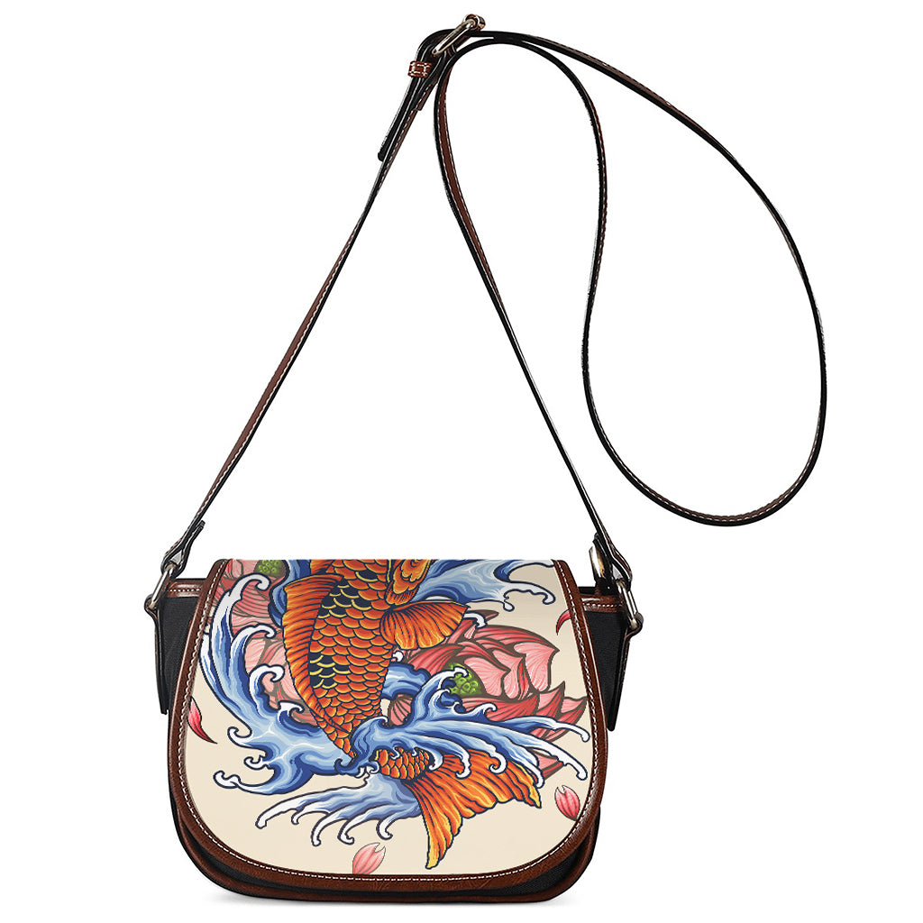 Japanese Koi Fish Tattoo Print Saddle Bag