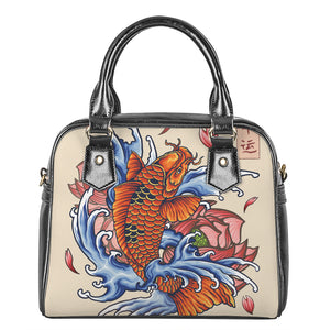 Japanese Koi Fish Tattoo Print Shoulder Handbag