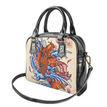 Japanese Koi Fish Tattoo Print Shoulder Handbag