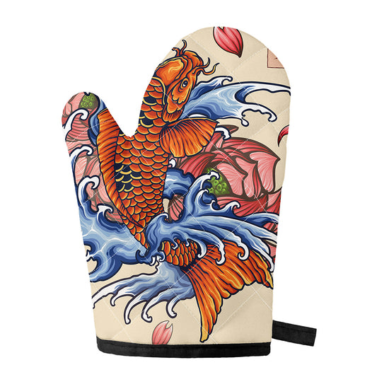 Japanese Koi Fish Tattoo Print Single Oven Mitt