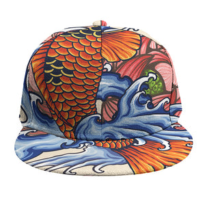 Japanese Koi Fish Tattoo Print Snapback Cap