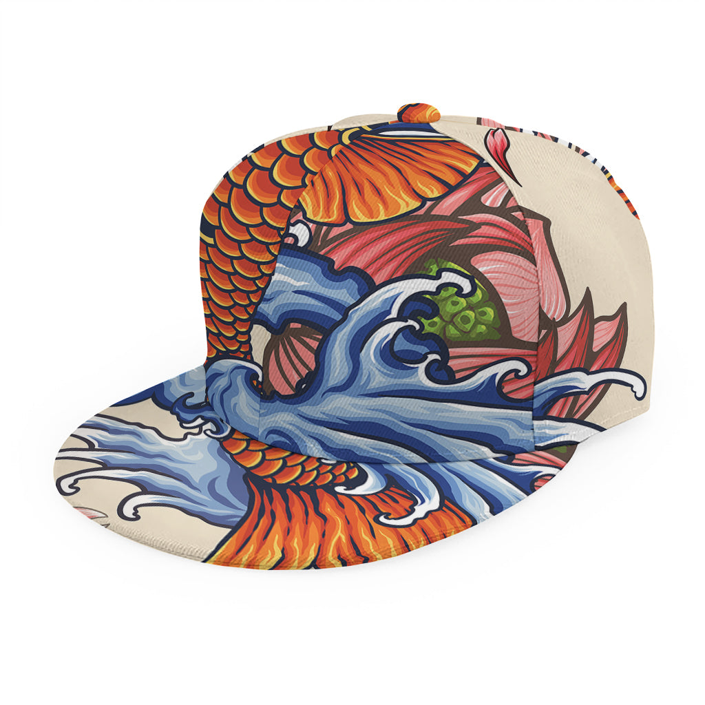 Japanese Koi Fish Tattoo Print Snapback Cap