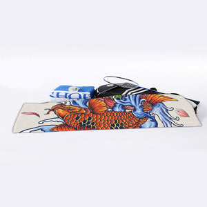 Japanese Koi Fish Tattoo Print Sports Towel