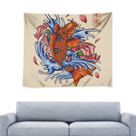 Japanese Koi Fish Tattoo Print Tapestry