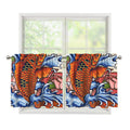 Japanese Koi Fish Tattoo Print Tier Curtains