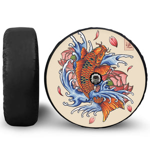 Japanese Koi Fish Tattoo Print Tire Cover With Camera Hole