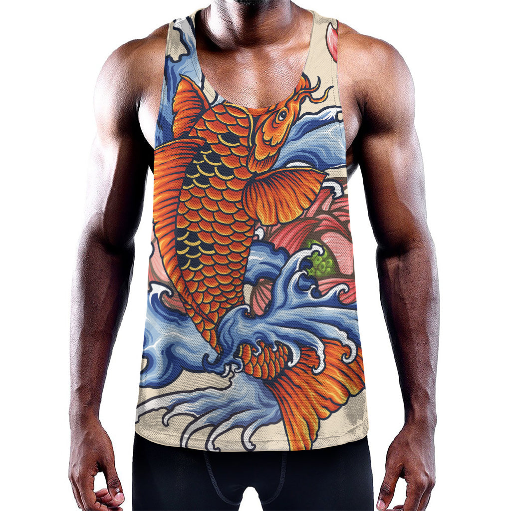 Japanese Koi Fish Tattoo Print Training Tank Top