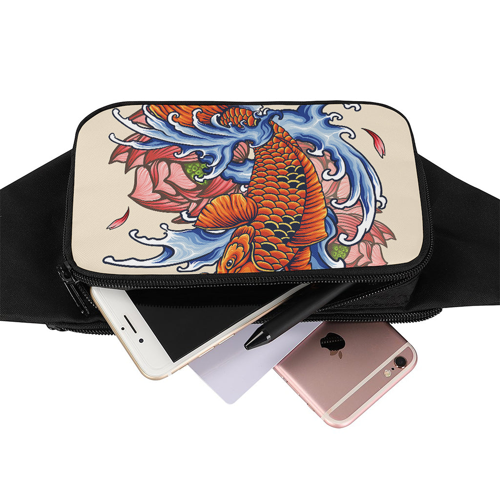 Japanese Koi Fish Tattoo Print Waist Bag