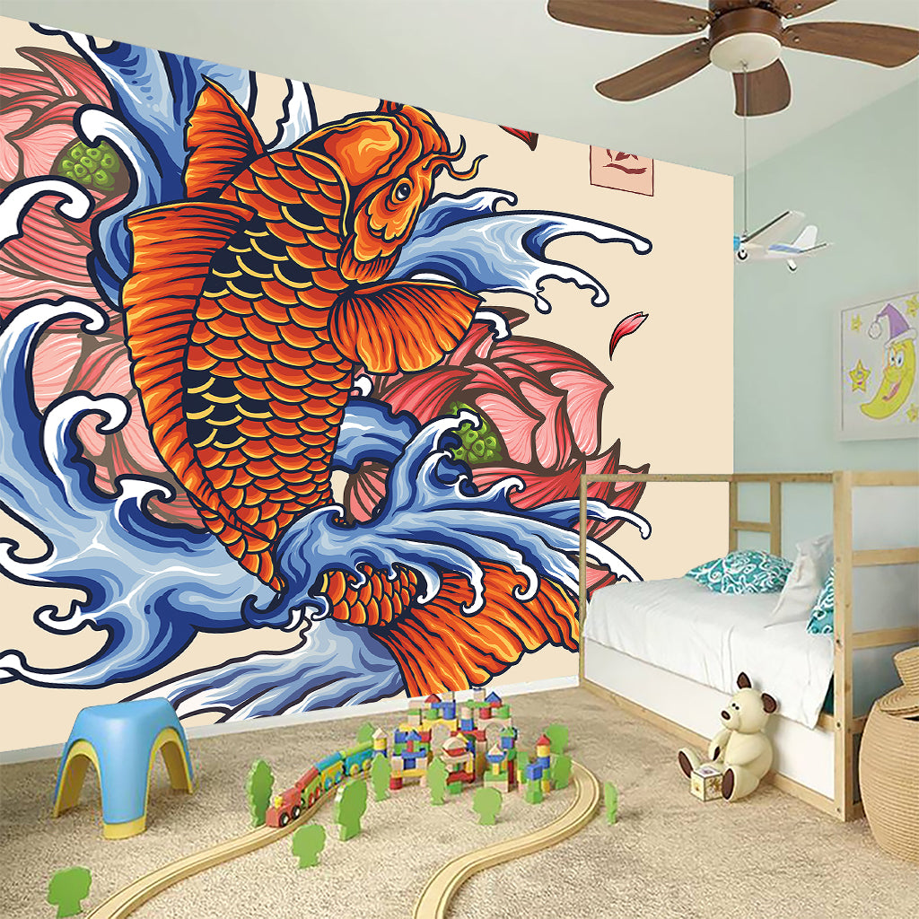 Japanese Koi Fish Tattoo Print Wall Sticker