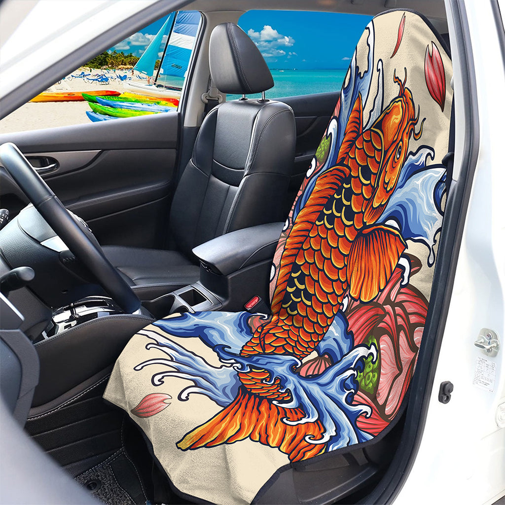 Japanese Koi Fish Tattoo Print Waterproof Car Seat Cover