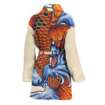 Japanese Koi Fish Tattoo Print Women's Bathrobe