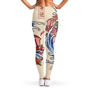 Japanese Koi Fish Tattoo Print Women's Leggings