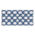 Japanese Lucky Cat And Sakura Print Beach Towel