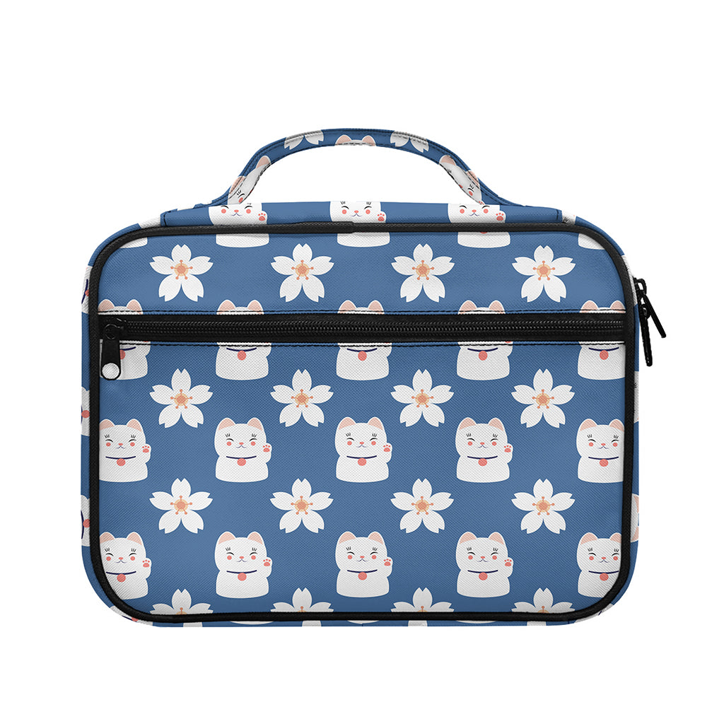 Japanese Lucky Cat And Sakura Print Briefcase Bible Bag