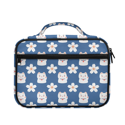 Japanese Lucky Cat And Sakura Print Briefcase Bible Bag