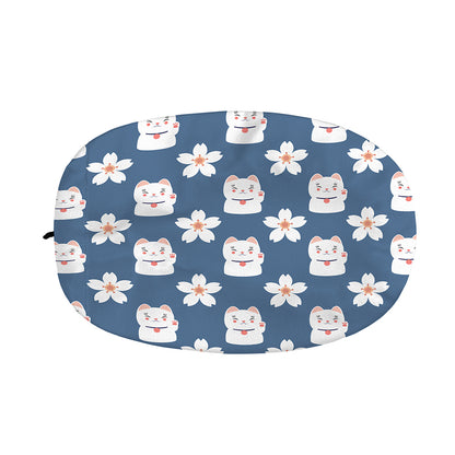 Japanese Lucky Cat And Sakura Print Car Side Mirror Covers