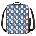 Japanese Lucky Cat And Sakura Print Crossbody Lunch Bag