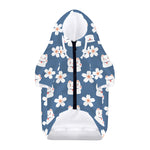Japanese Lucky Cat And Sakura Print Dog Zip Up Hoodie