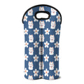 Japanese Lucky Cat And Sakura Print Double Neoprene Wine Tote