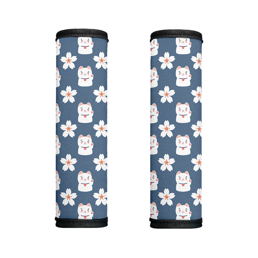 Japanese Lucky Cat And Sakura Print Handle Covers