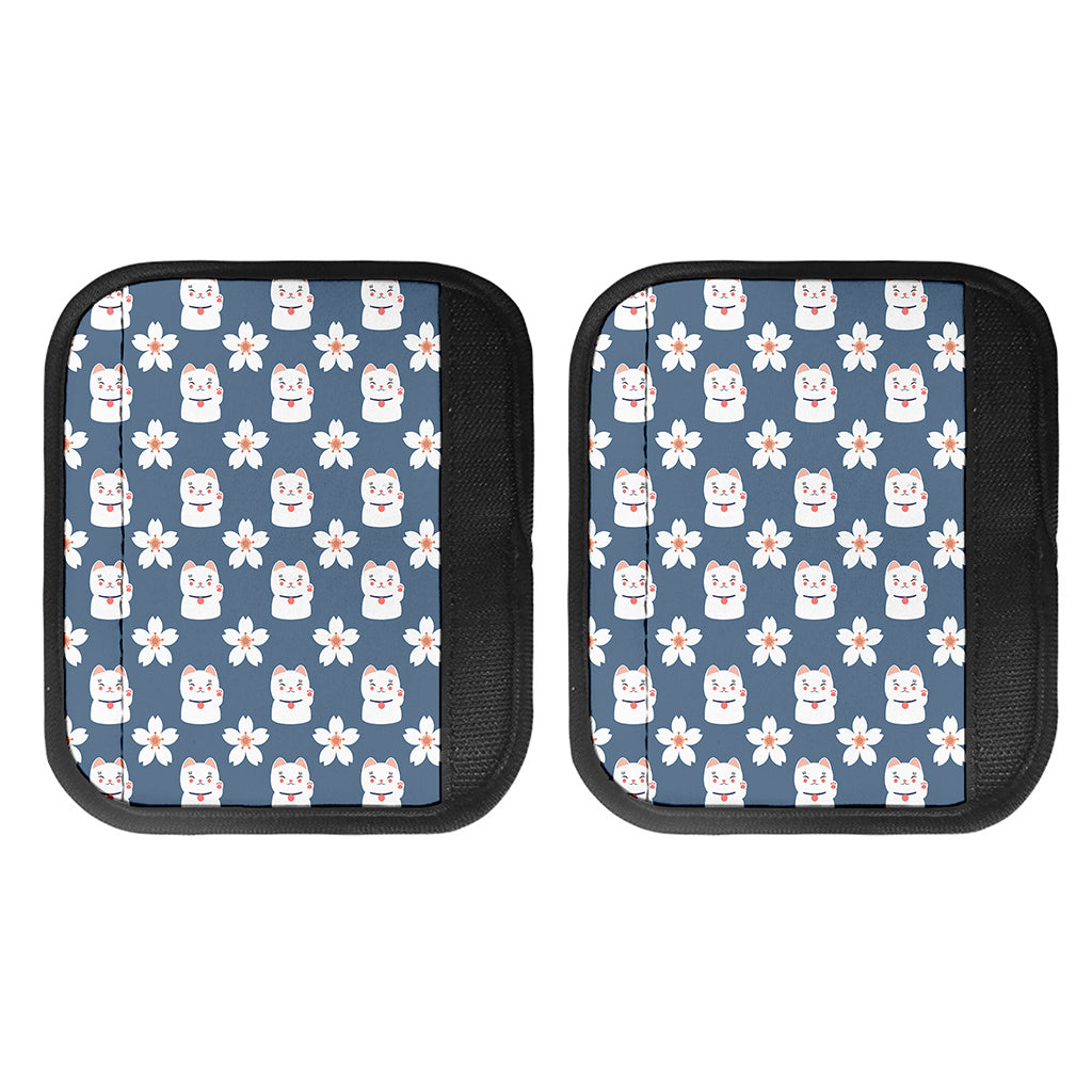 Japanese Lucky Cat And Sakura Print Handle Covers
