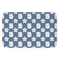 Japanese Lucky Cat And Sakura Print Indoor Door Mat
