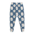 Japanese Lucky Cat And Sakura Print Jogger Pants