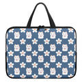 Japanese Lucky Cat And Sakura Print Laptop Sleeve With Handle