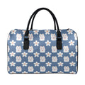 Japanese Lucky Cat And Sakura Print Leather Duffel Bag