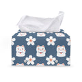 Japanese Lucky Cat And Sakura Print Leather Tissue Box Cover