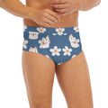 Japanese Lucky Cat And Sakura Print Men's Briefs