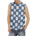 Japanese Lucky Cat And Sakura Print Men's Fitness Tank Top