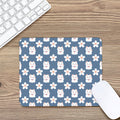 Japanese Lucky Cat And Sakura Print Mouse Pad