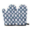 Japanese Lucky Cat And Sakura Print Oven Mitts