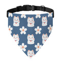 Japanese Lucky Cat And Sakura Print Over The Collar Dog Bandana