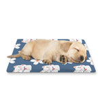 Japanese Lucky Cat And Sakura Print Pet Cooling Mat Cover