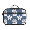 Japanese Lucky Cat And Sakura Print Portable Lunch Bag