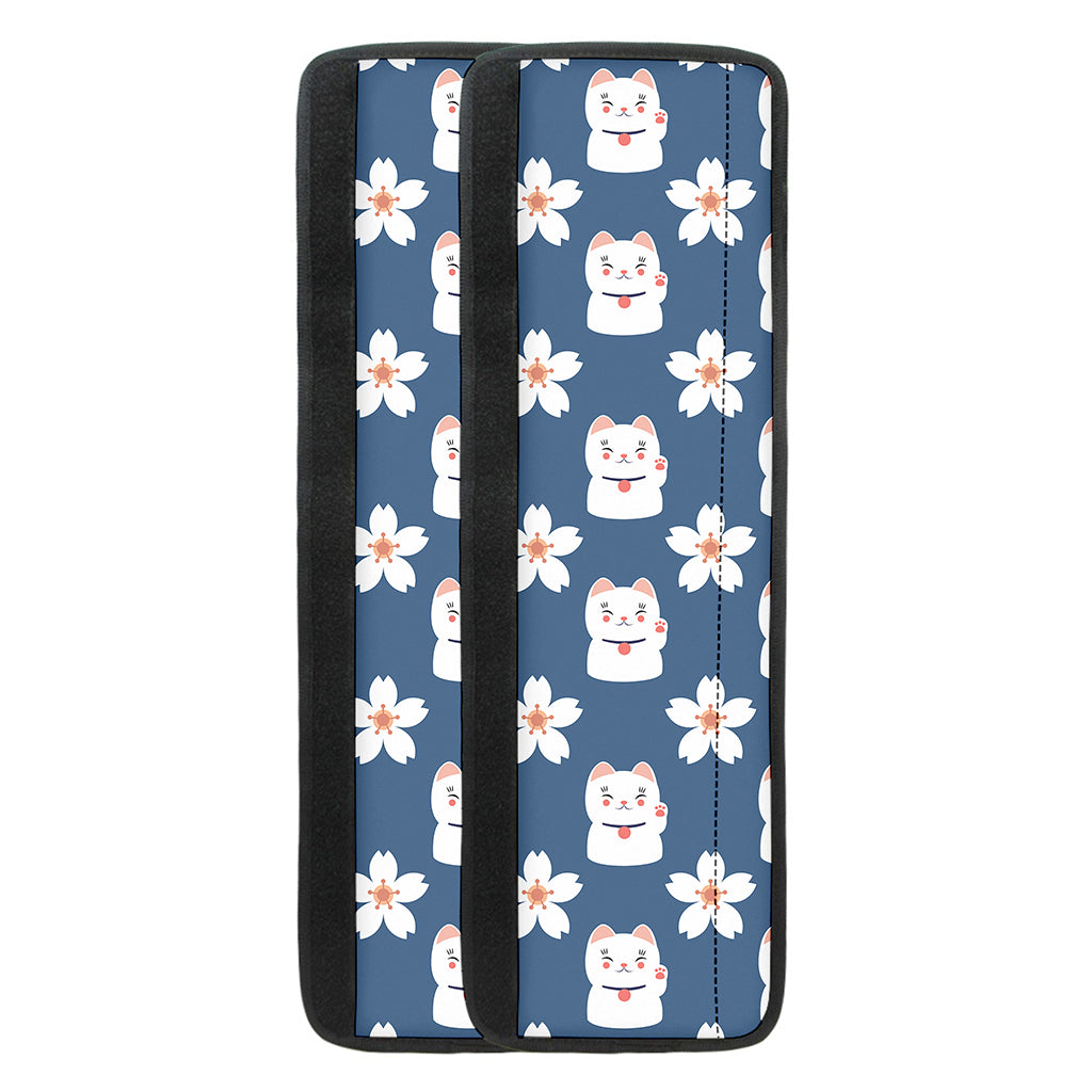 Japanese Lucky Cat And Sakura Print Refrigerator Handle Covers